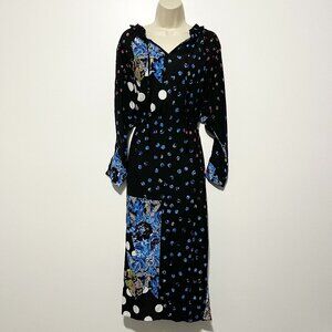 Desigual Christian Lacroix Womens Maxi Dress US M Floral Patchwork Boho Artsy